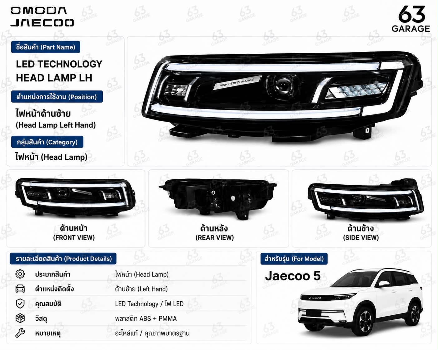 ไฟหน้า - ขวา JAECOO5