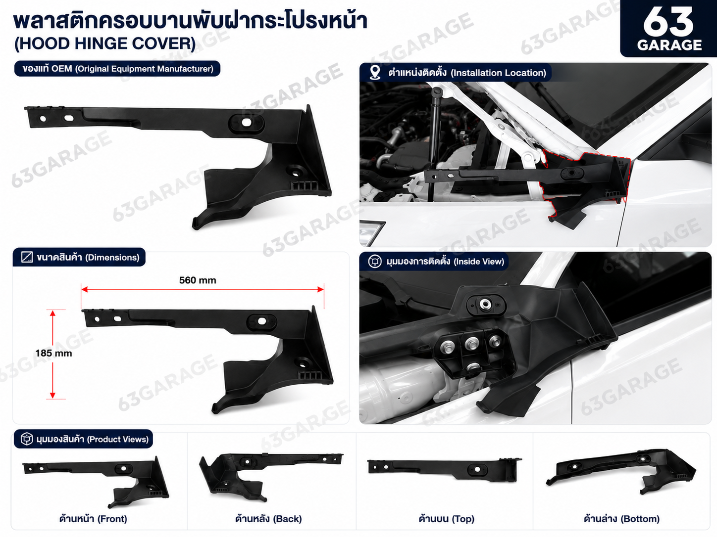 พลาสติกครอบบานพับหน้า L-R
